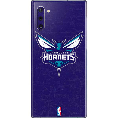 NBA Charlotte Hornets Distressed-Purple Galaxy Note 10 Skin
