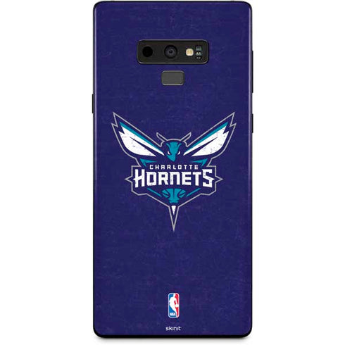 NBA Charlotte Hornets Distressed-Purple Galaxy Note 9 Skin