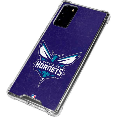NBA Charlotte Hornets Distressed-Purple Galaxy Note20 5G Clear Case