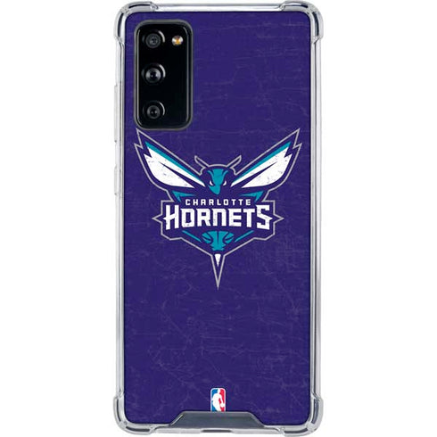 NBA Charlotte Hornets Distressed-Purple Galaxy S20 FE Clear Case