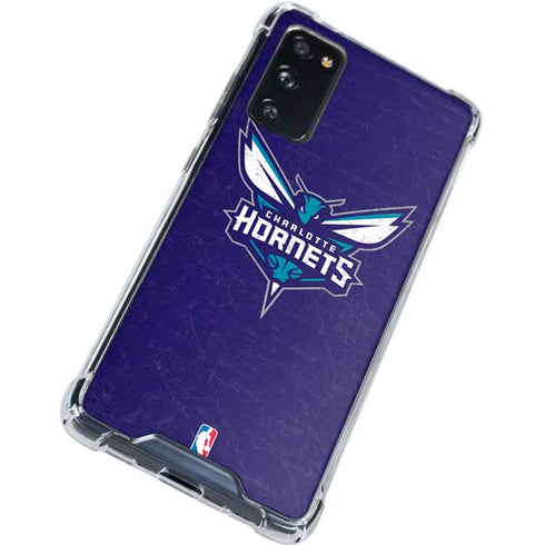 NBA Charlotte Hornets Distressed-Purple Galaxy S20 FE Clear Case