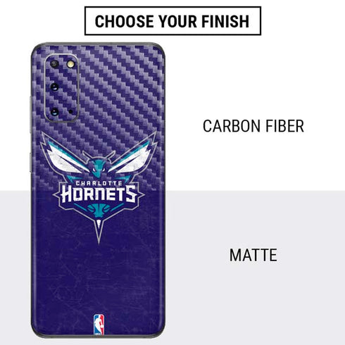 NBA Charlotte Hornets Distressed-Purple Galaxy S20 Skin