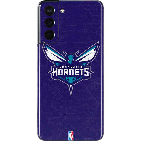 NBA Charlotte Hornets Distressed-Purple Galaxy S21 5G Skin