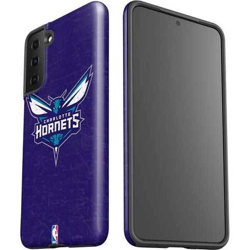 NBA Charlotte Hornets Distressed-Purple Galaxy S21 FE Pro Case
