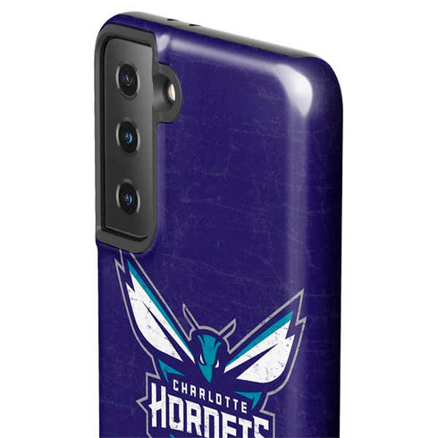 NBA Charlotte Hornets Distressed-Purple Galaxy S21 Plus 5G Pro Case