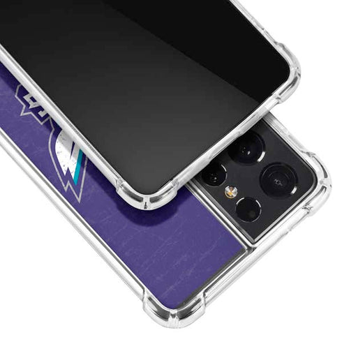 NBA Charlotte Hornets Distressed-Purple Galaxy S21 Ultra 5G Clear Case