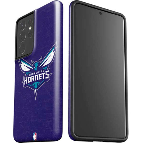 NBA Charlotte Hornets Distressed-Purple Galaxy S21 Ultra 5G Pro Case