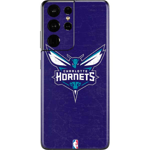 NBA Charlotte Hornets Distressed-Purple Galaxy S21 Ultra 5G Skin