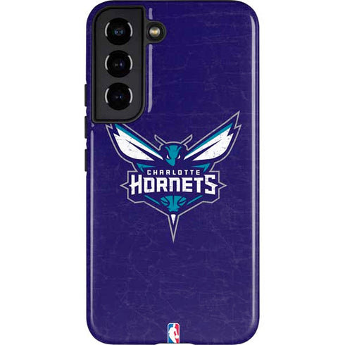NBA Charlotte Hornets Distressed-Purple Galaxy S22 Pro Case