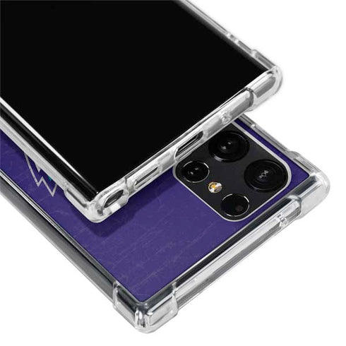NBA Charlotte Hornets Distressed-Purple Galaxy S22 Ultra Clear Case