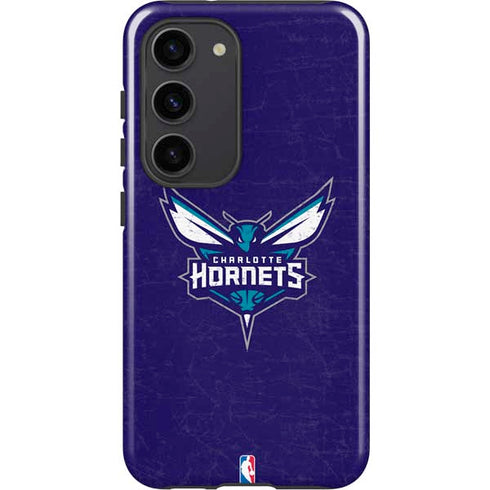 NBA Charlotte Hornets Distressed-Purple Galaxy S23 Pro Case
