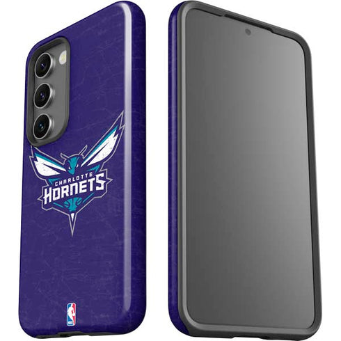 NBA Charlotte Hornets Distressed-Purple Galaxy S23 Pro Case