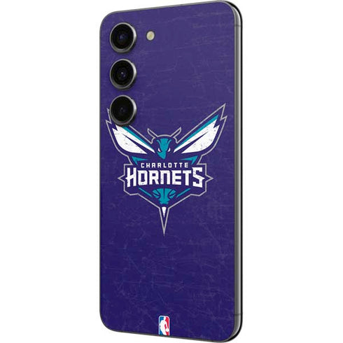 NBA Charlotte Hornets Distressed-Purple Galaxy S23 Skin
