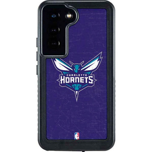 NBA Charlotte Hornets Distressed-Purple Galaxy S23 Waterproof Case