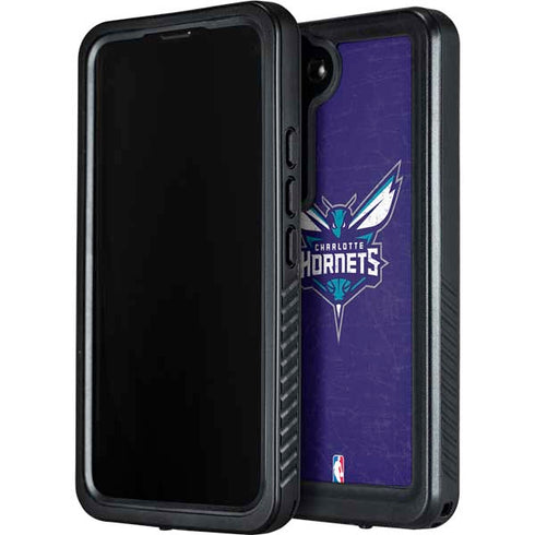 NBA Charlotte Hornets Distressed-Purple Galaxy S23 Waterproof Case