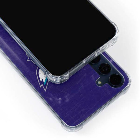 NBA Charlotte Hornets Distressed-Purple Galaxy S24 Clear Case