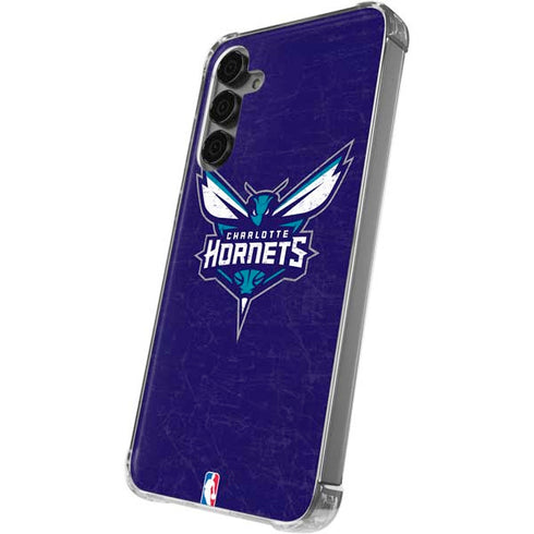 NBA Charlotte Hornets Distressed-Purple Galaxy S24 Plus Clear Case