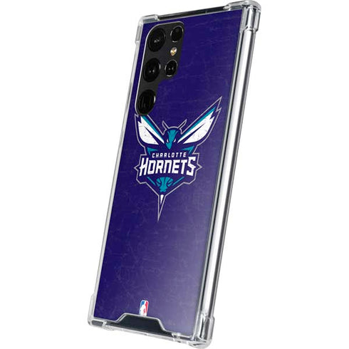 NBA Charlotte Hornets Distressed-Purple Galaxy S24 Ultra Clear Case