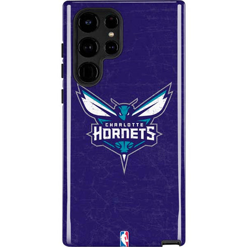NBA Charlotte Hornets Distressed-Purple Galaxy S24 Ultra Impact Case