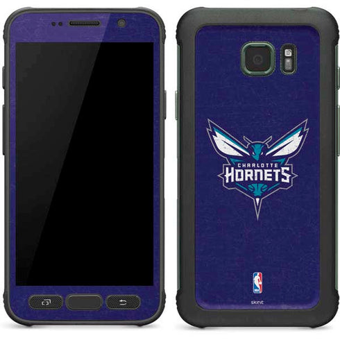 NBA Charlotte Hornets Distressed-Purple Galaxy S7 Active Skin