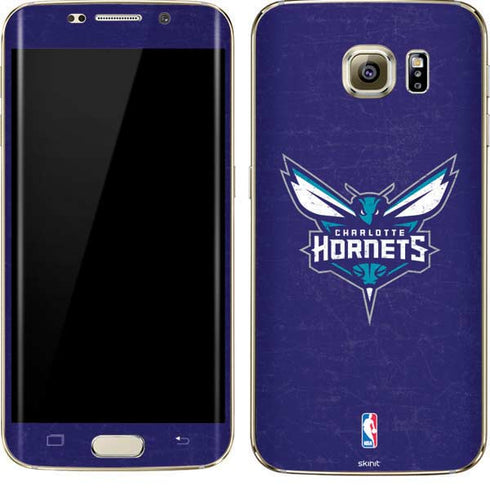 NBA Charlotte Hornets Distressed-Purple Galaxy S7 Edge Skin
