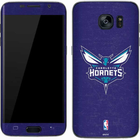 NBA Charlotte Hornets Distressed-Purple Galaxy S7 Skin