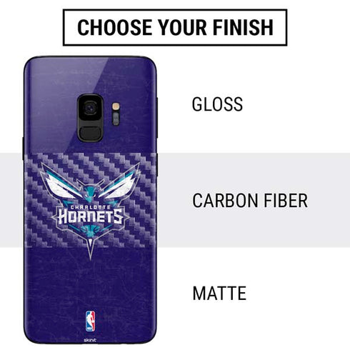 NBA Charlotte Hornets Distressed-Purple Galaxy S9 Skin