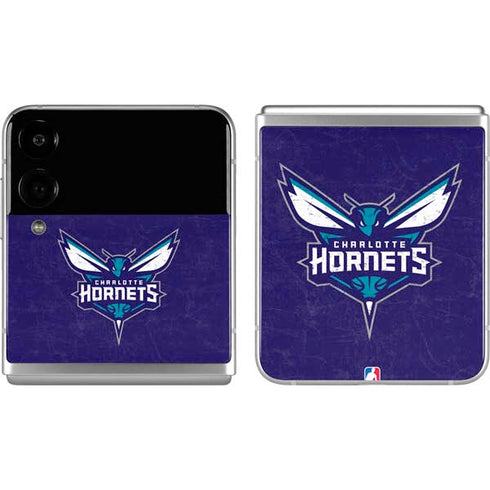 NBA Charlotte Hornets Distressed-Purple Galaxy Z Flip4 5G Skin