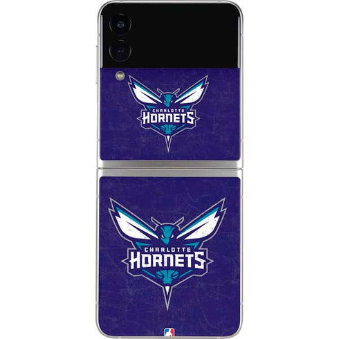 NBA Charlotte Hornets Distressed-Purple Galaxy Z Flip4 5G Skin