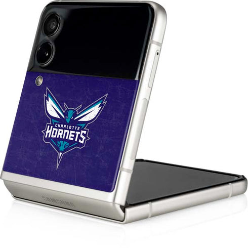 NBA Charlotte Hornets Distressed-Purple Galaxy Z Flip4 5G Skin