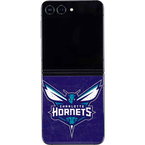 NBA Charlotte Hornets Distressed-Purple Galaxy Z Flip5 5G Skin