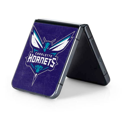 NBA Charlotte Hornets Distressed-Purple Galaxy Z Flip5 5G Skin