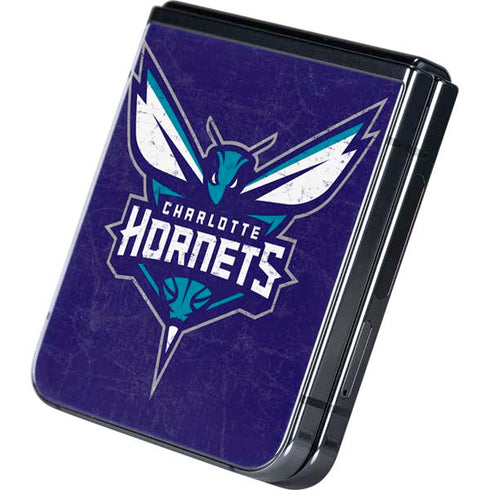 NBA Charlotte Hornets Distressed-Purple Galaxy Z Flip5 5G Skin