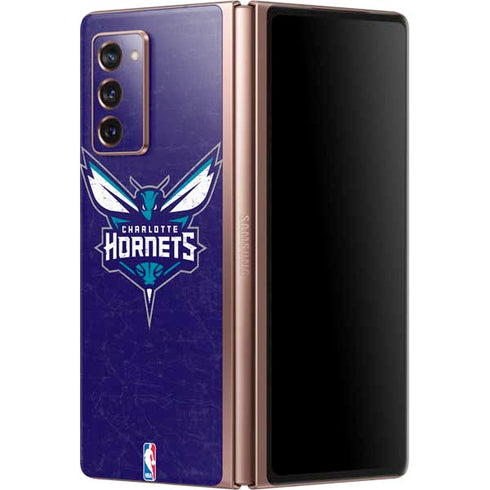 NBA Charlotte Hornets Distressed-Purple Galaxy Z Fold2 5G Skin