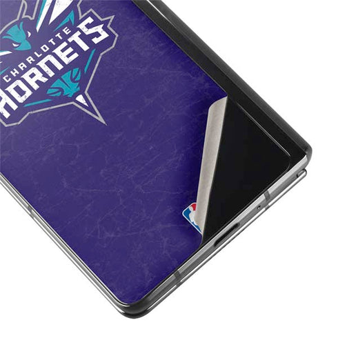 NBA Charlotte Hornets Distressed-Purple Galaxy Z Fold2 5G Skin