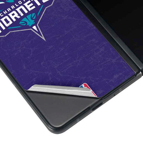 NBA Charlotte Hornets Distressed-Purple Galaxy Z Fold3 5G Skin