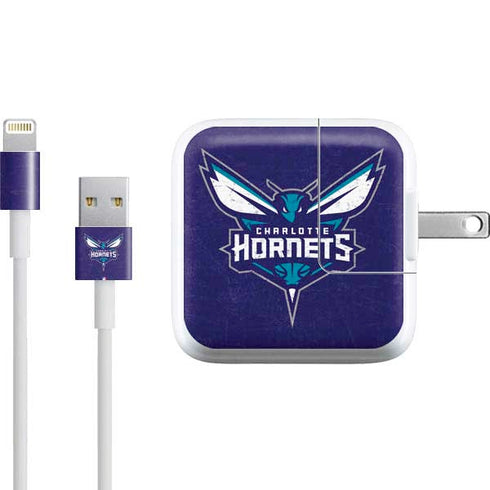 NBA Charlotte Hornets Distressed-Purple iPad Charger (10W USB) Skin