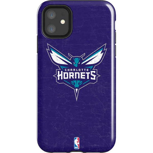 NBA Charlotte Hornets Distressed-Purple iPhone 11 Impact Case