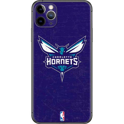 NBA Charlotte Hornets Distressed-Purple iPhone 11 Pro Max Skin