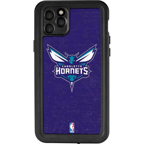 NBA Charlotte Hornets Distressed-Purple iPhone 11 Pro Max Waterproof Case