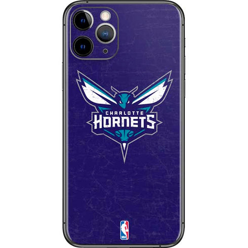 NBA Charlotte Hornets Distressed-Purple iPhone 11 Pro Skin