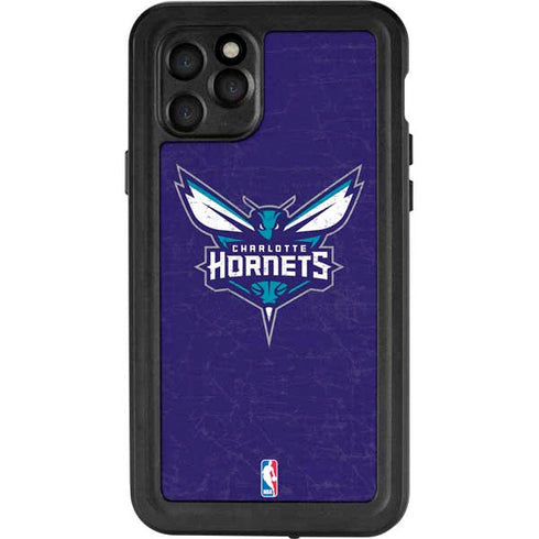 NBA Charlotte Hornets Distressed-Purple iPhone 11 Pro Waterproof Case