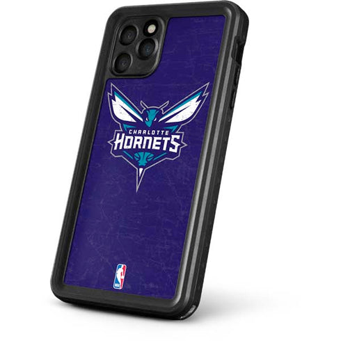 NBA Charlotte Hornets Distressed-Purple iPhone 11 Pro Waterproof Case