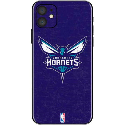 NBA Charlotte Hornets Distressed-Purple iPhone 11 Skin