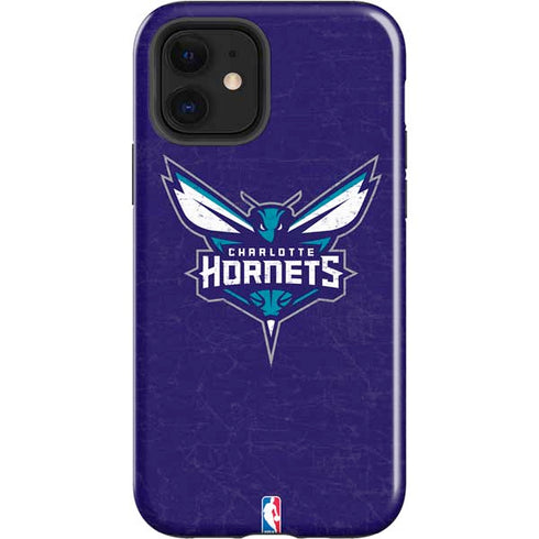 NBA Charlotte Hornets Distressed-Purple iPhone 12 Impact Case