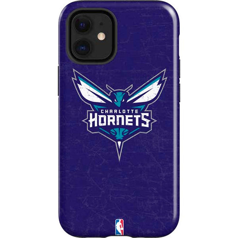 NBA Charlotte Hornets Distressed-Purple iPhone 12 Mini Impact Case