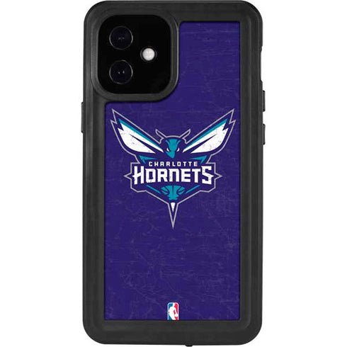 NBA Charlotte Hornets Distressed-Purple iPhone 12 Mini Waterproof Case