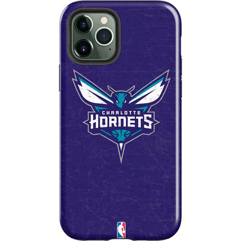 NBA Charlotte Hornets Distressed-Purple iPhone 12 Pro Impact Case