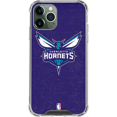 NBA Charlotte Hornets Distressed-Purple iPhone 12 Pro Max Clear Case