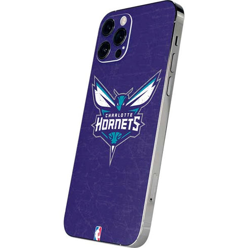 NBA Charlotte Hornets Distressed-Purple iPhone 12 Pro Max Skin